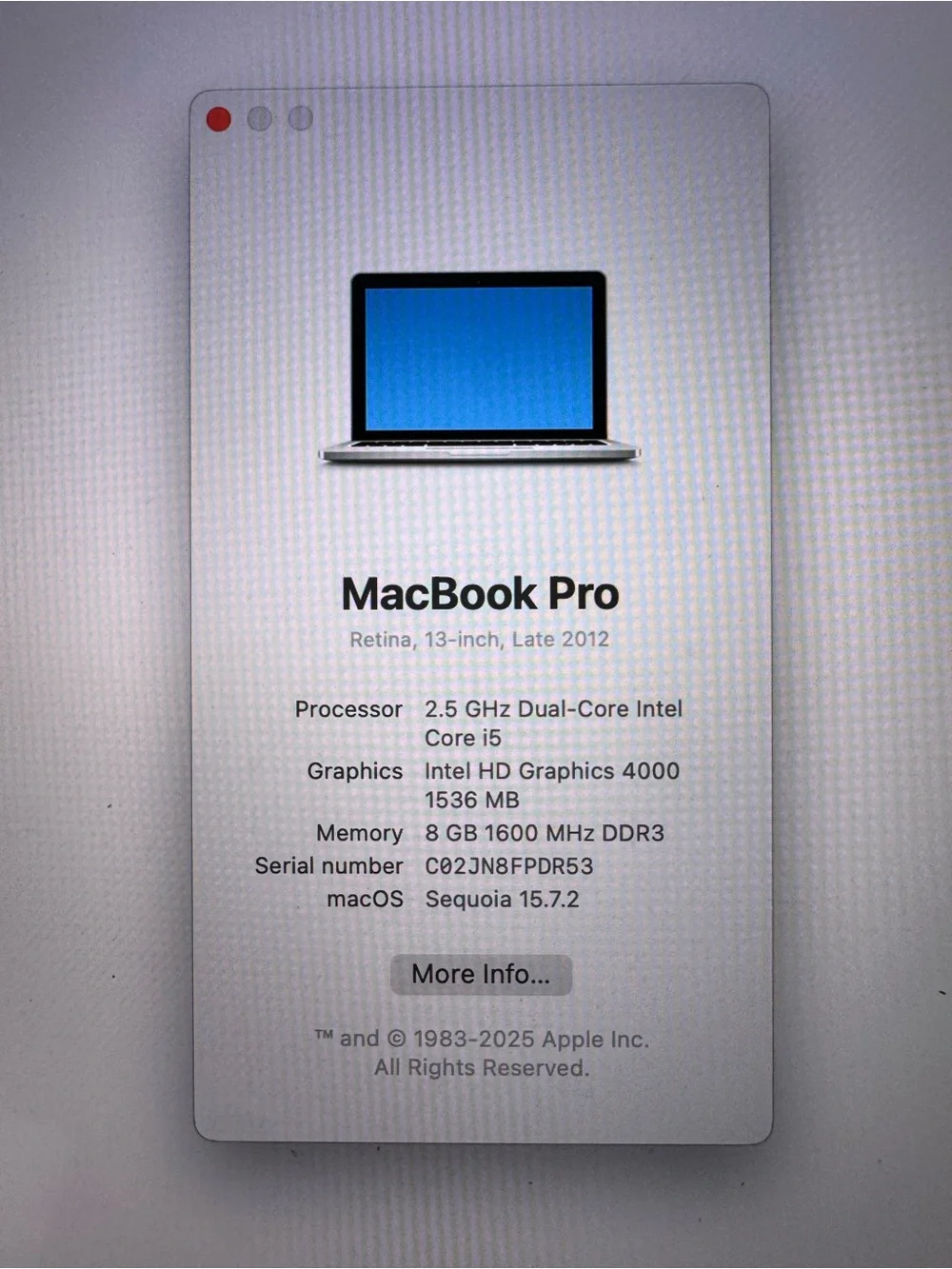 Apple MacBook Pro late 2012